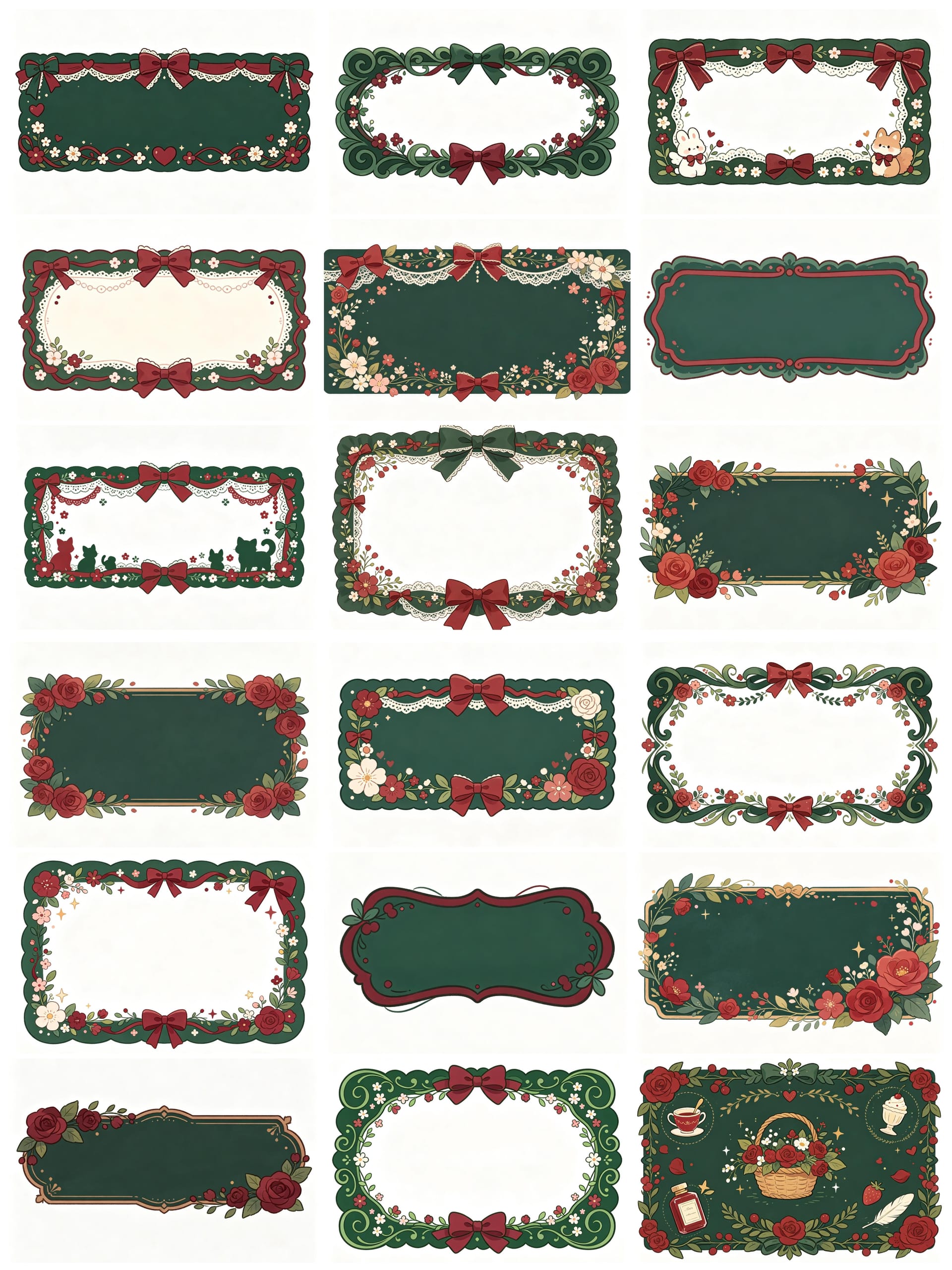 Preview image of 17 Aesthetic Christmas Frames Clip Borders PNG – Full Bundle