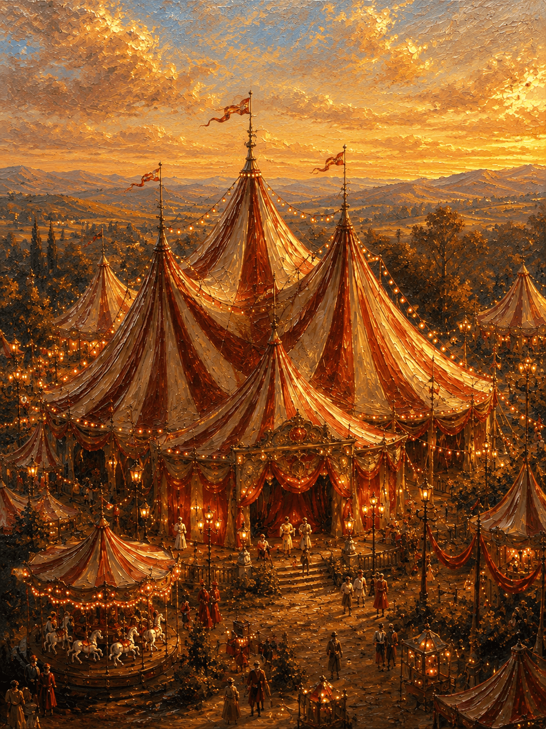 Preview image of Vintage Circus Oil Painting Wall Art | Limited Edition Digital Print