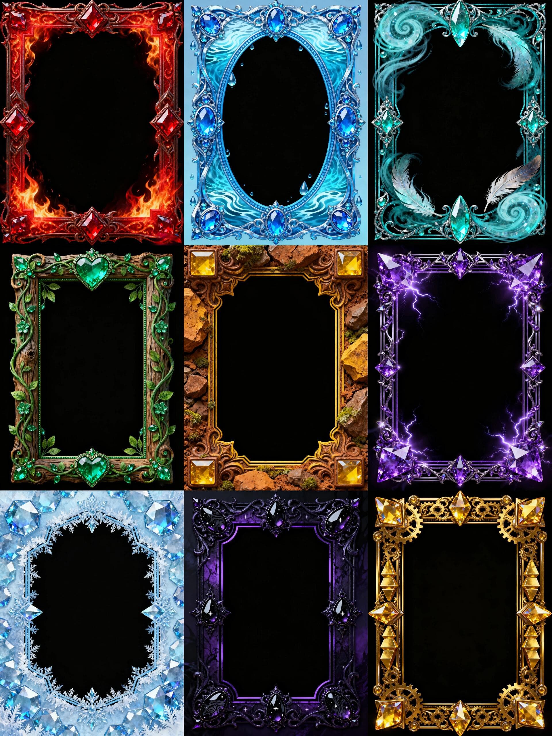 Preview image of Fantasy Elemental Game Avatar Borders Pack – Full Bundle | 👇