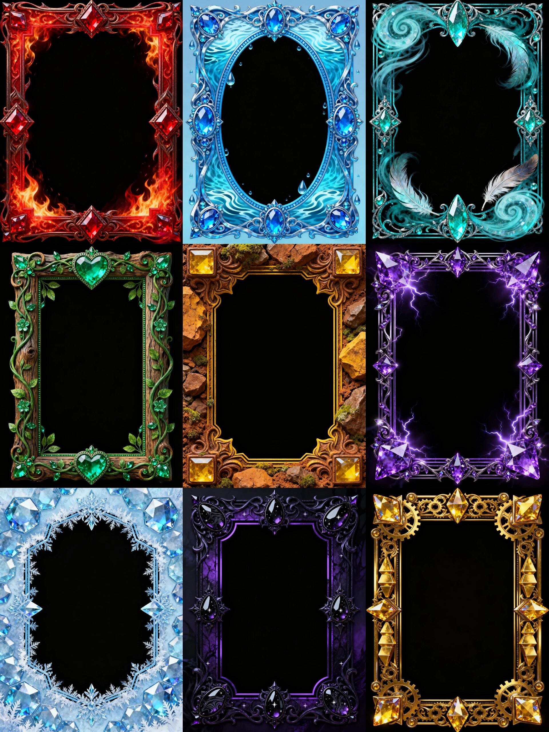 Vorschaubild von Fantasy Elemental Game Avatar Borders Pack – Full Bundle | 👇
