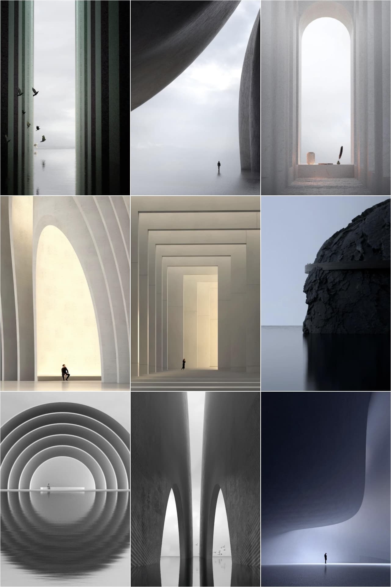 Preview image of Minimalist Surrealist Architecture Print | Cinematic Wall Art Poster – Full Bundle
