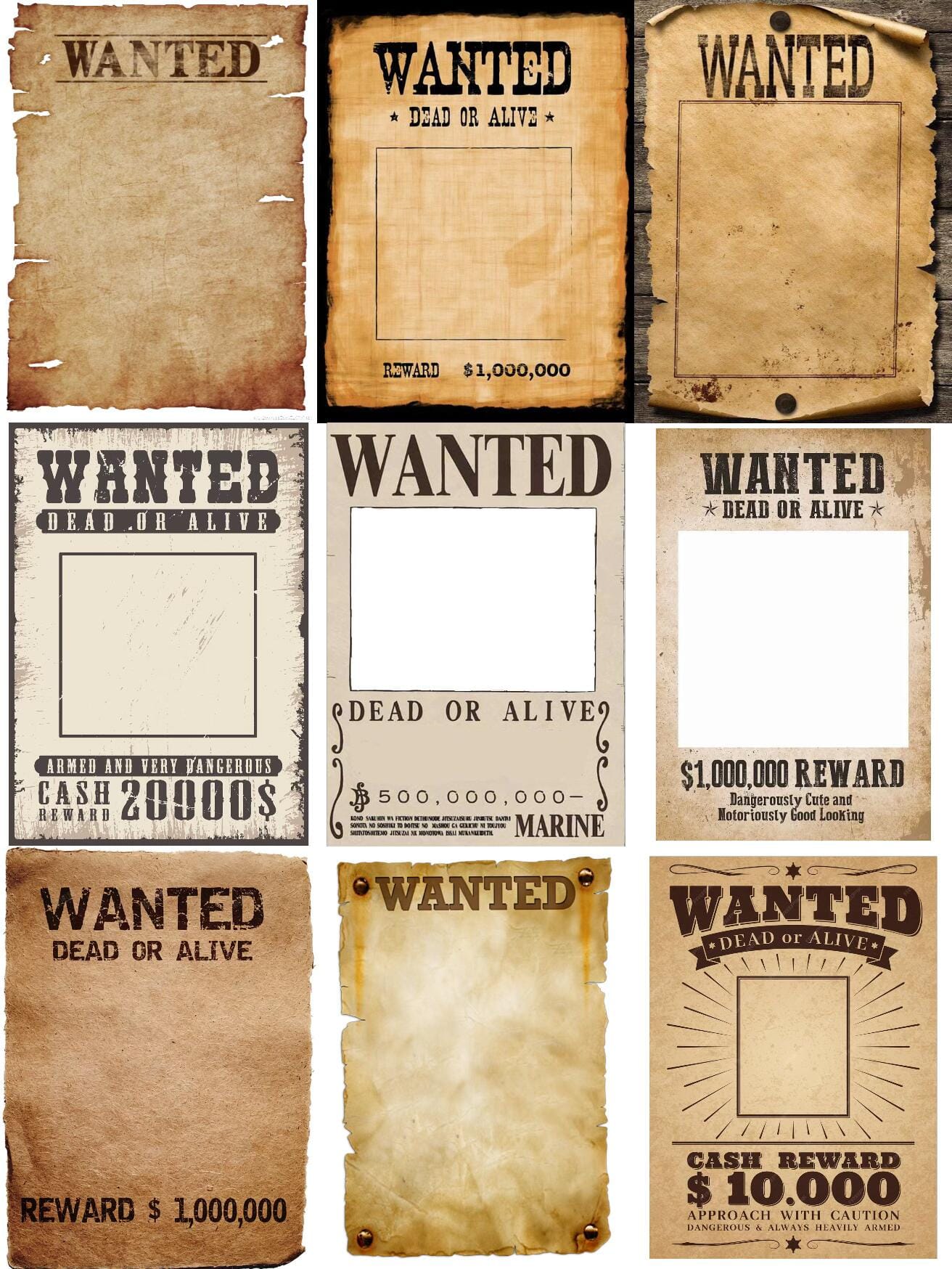 Preview image of Western Wanted Poster Template Pack – Full Bundle