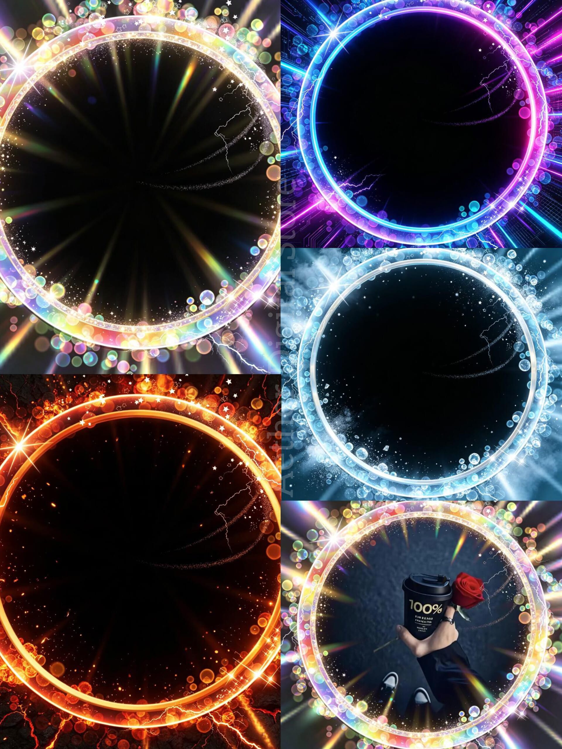 Preview image of 🔥 Premium Magische Ringrahmen-Vector – Leuchtender Kreis Umrandungs-Design-Pack