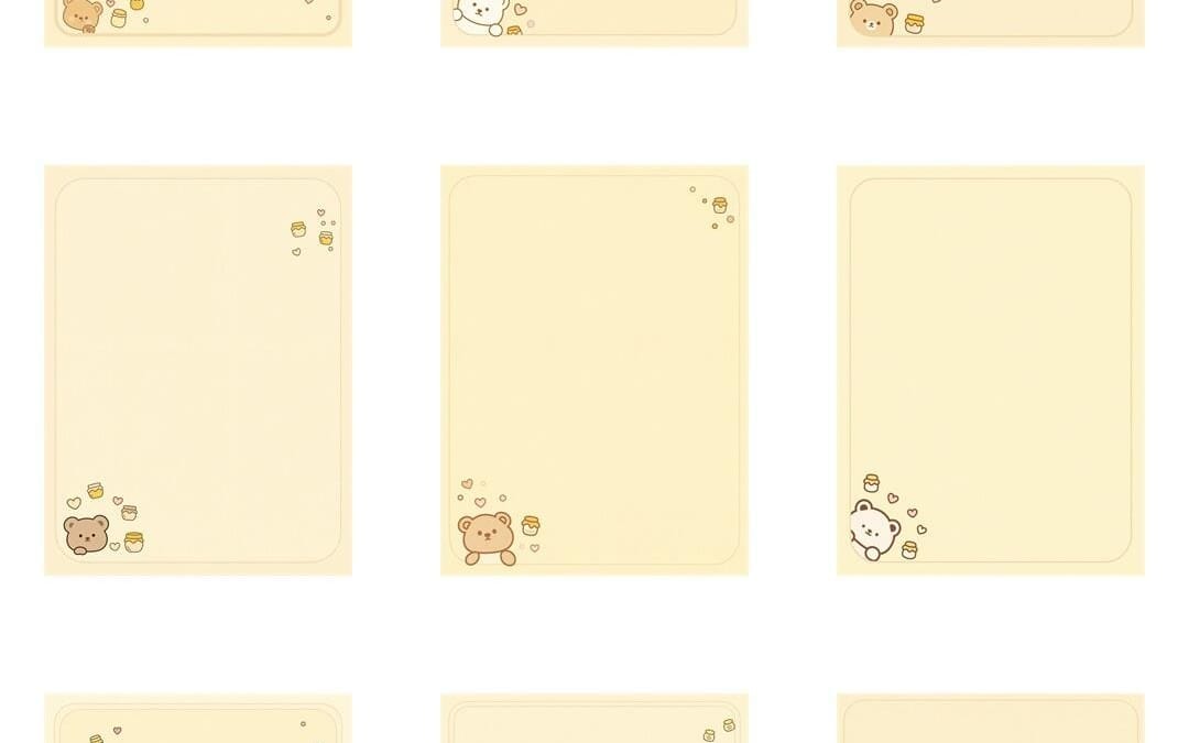 Cute Teddy Bear Memo Pads Printable Aesthetic Stationary Note Cards – Full Bundle