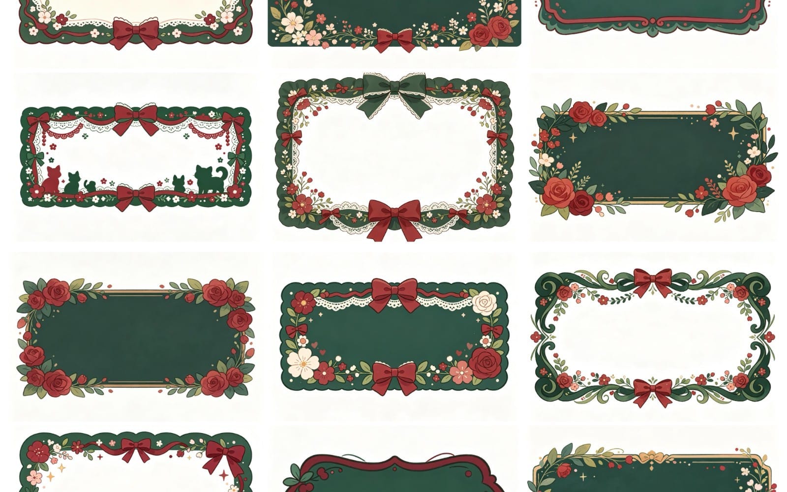 17 Aesthetic Christmas Frames Clip Borders PNG – Full Bundle