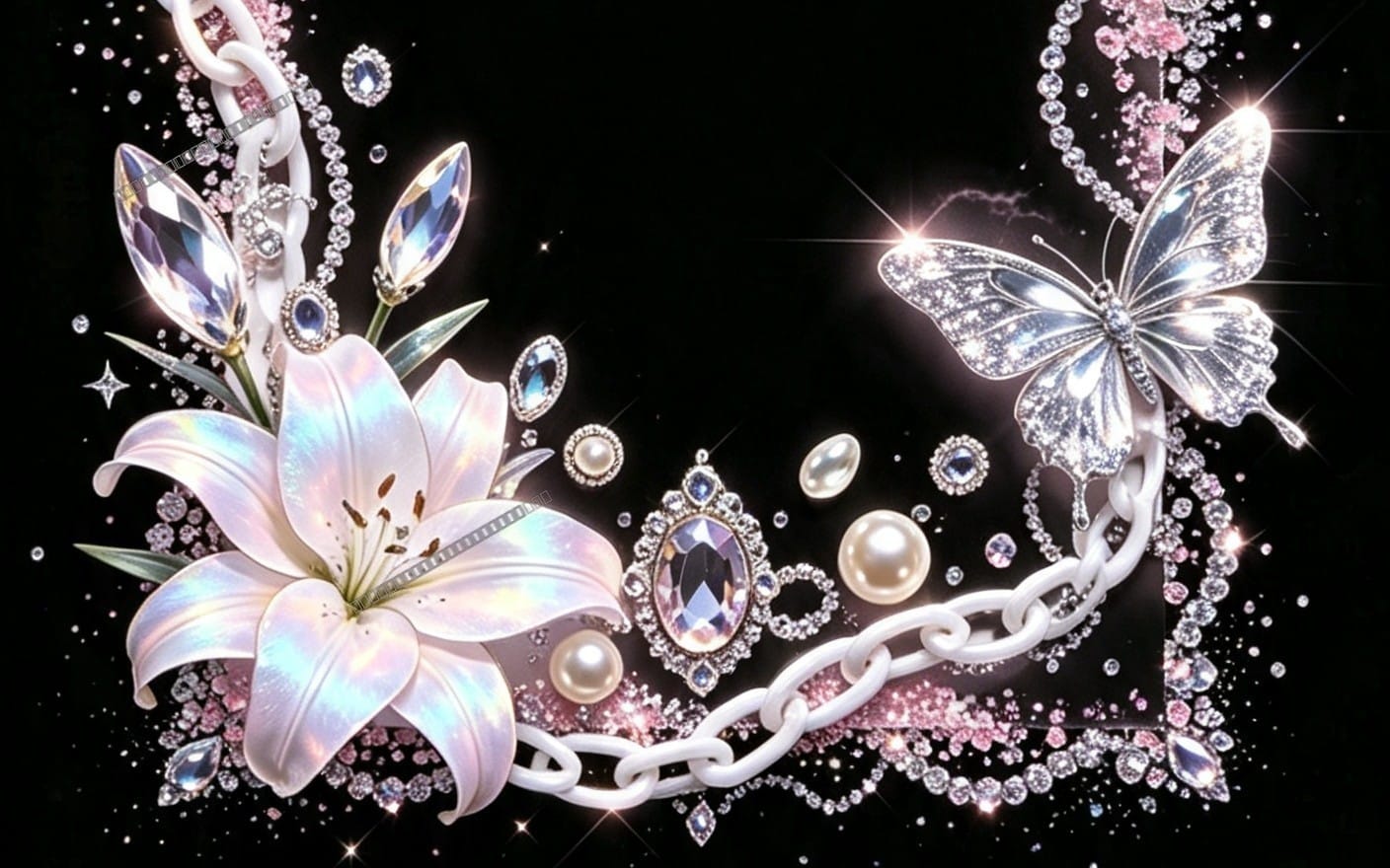 🔥 Limited Edition – Pink Diamond Jewelry Frame PNG Pack (4Frame)