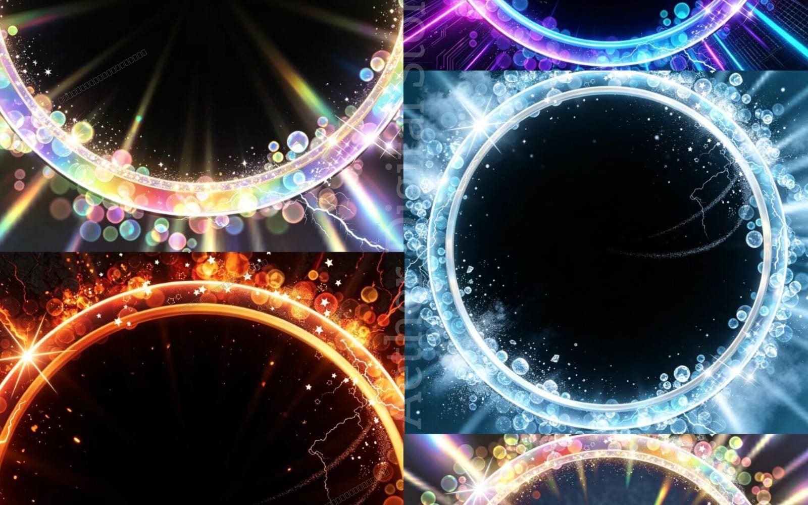 🔥 Premium Magic Ring Frames Vector – Glow Circle Border Design Pack