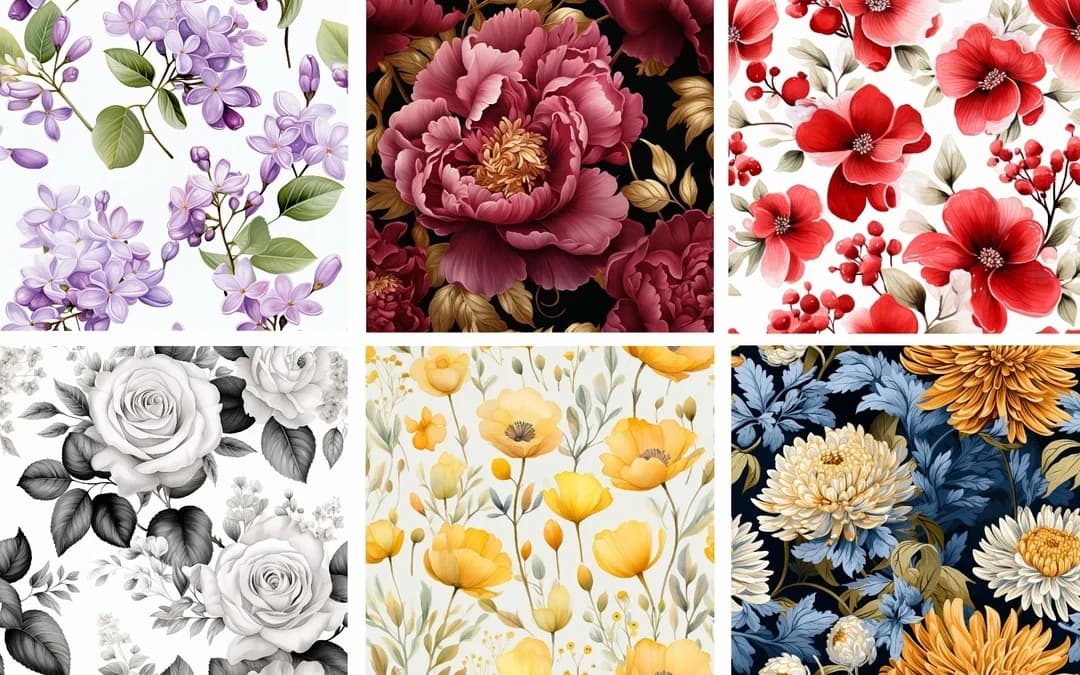 5 Spring FlowerHigh-Resolution JPG Seamless Pattern – Full Bundle