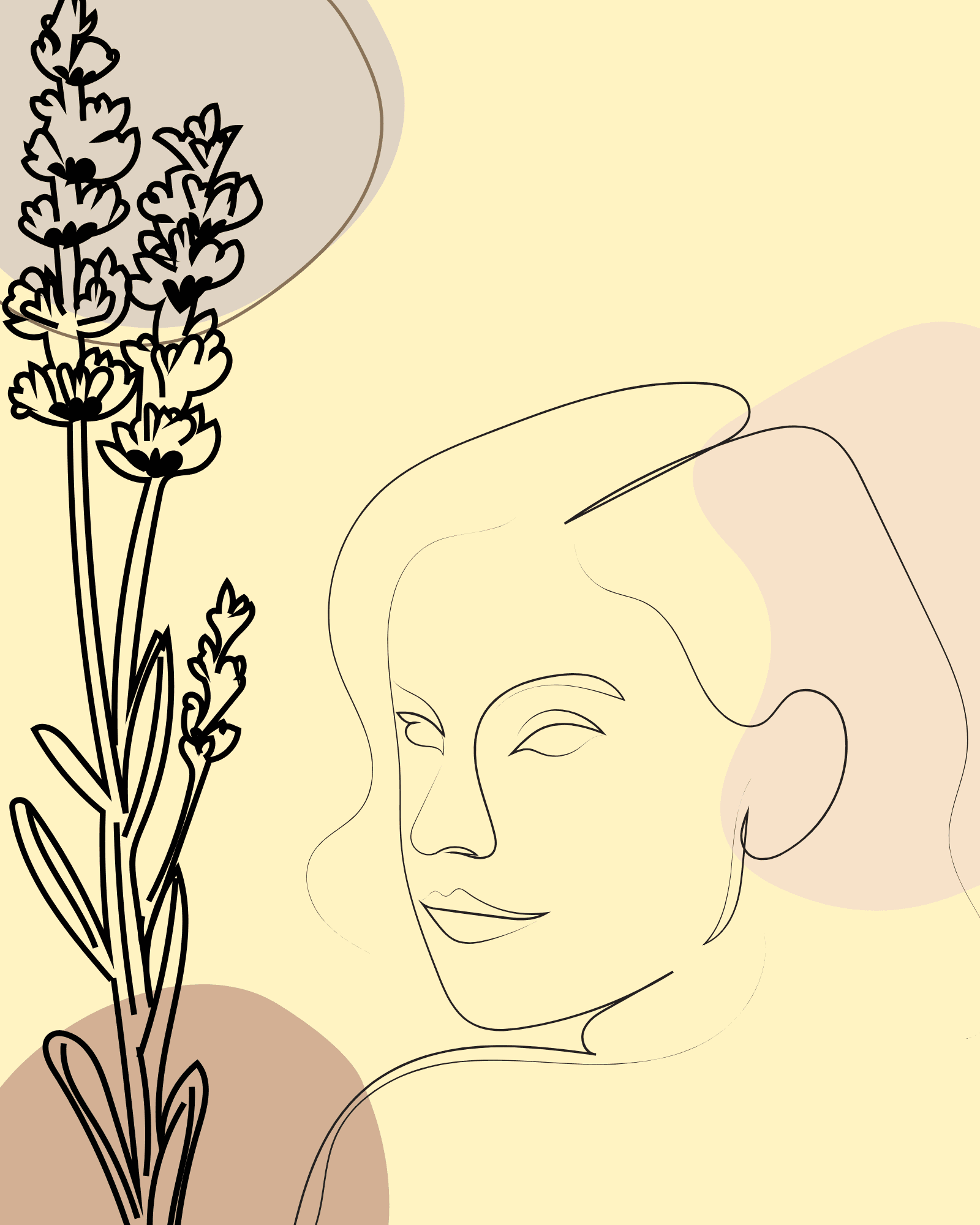 Vorschaubild von "Modern Minimalist Botanical Line Art Print | Abstract Woman Face | Neutral Beige Wall Art | Printable Home Decor"