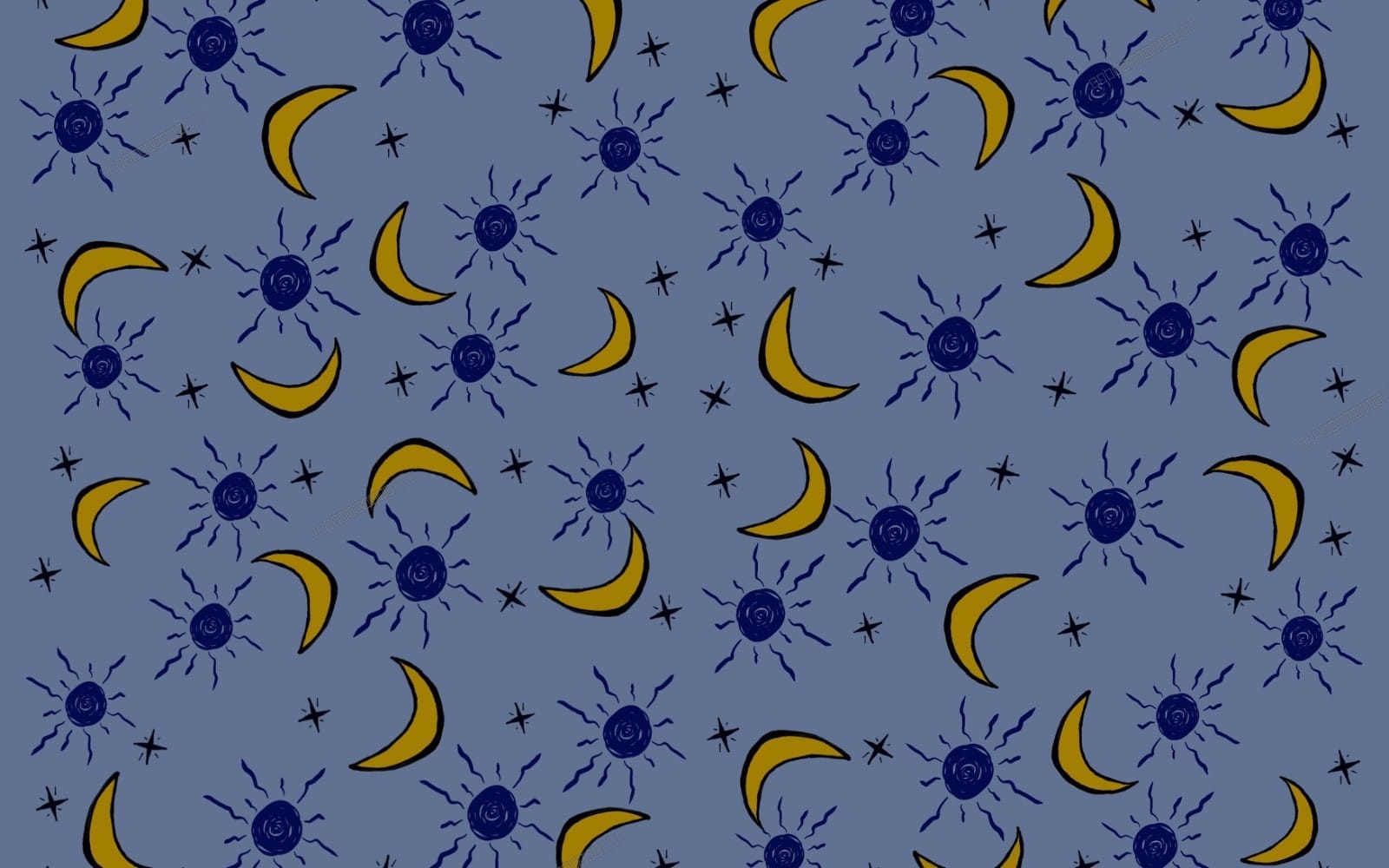 Celestial Moon & Sun Seamless Pattern