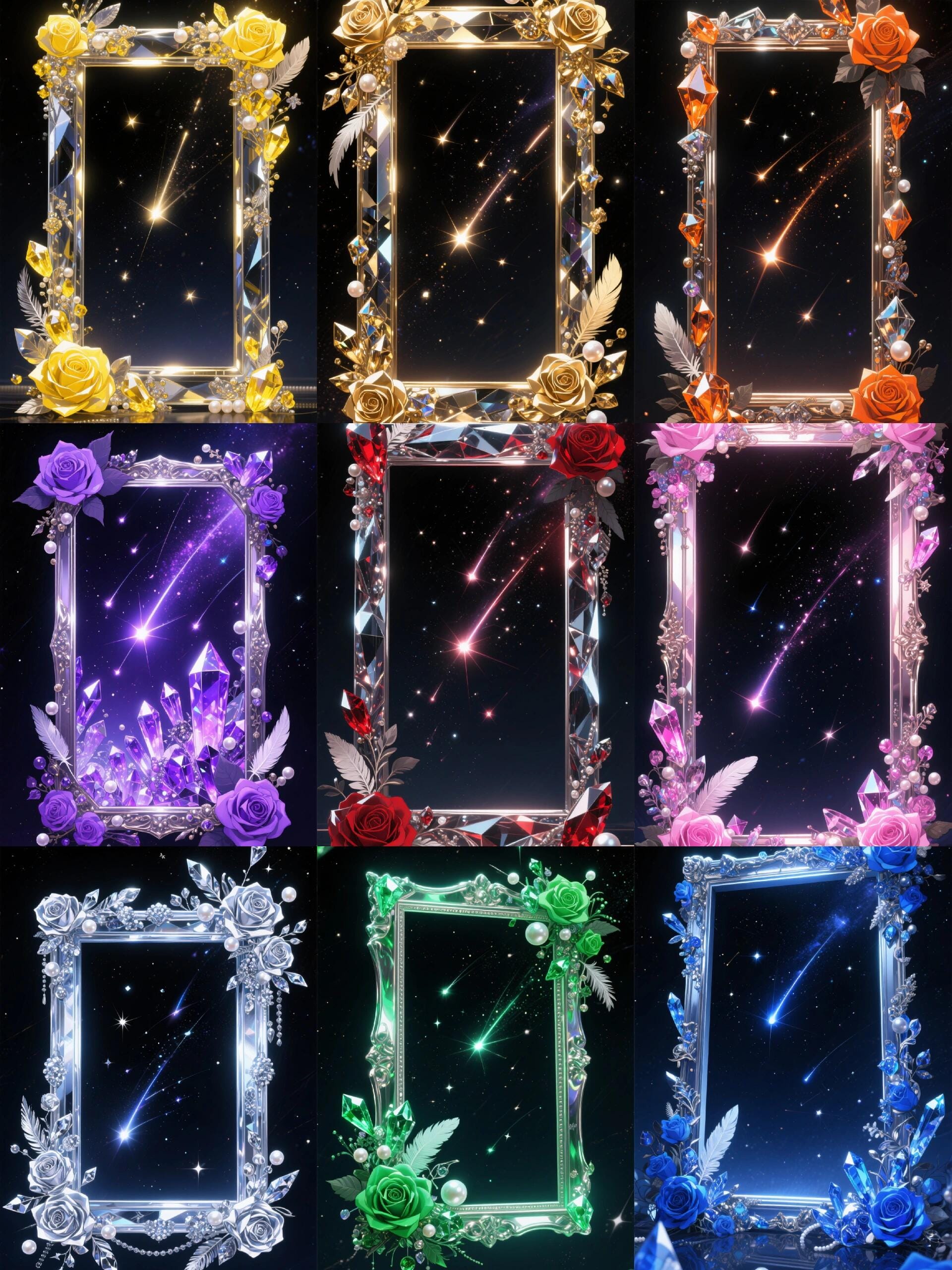 Preview image of Beautiful Crystal Shooting Star Border Frame Bundle – Full Bundle