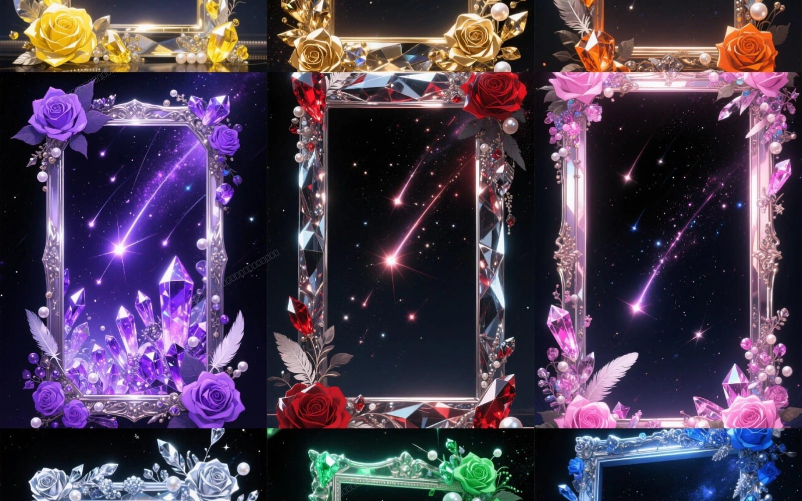 Beautiful Crystal Shooting Star Border Frame Bundle – Full Bundle