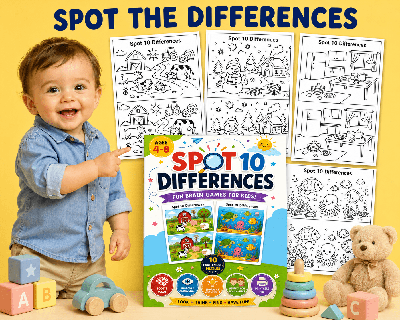 Preview image of Spot 10 Differences Activity Worksheets.
