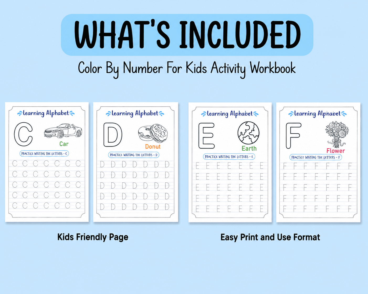 Preview image of Cursive Handwriting Practice Worksheets, Tracing Lines, Shapes, and Alphabets.
