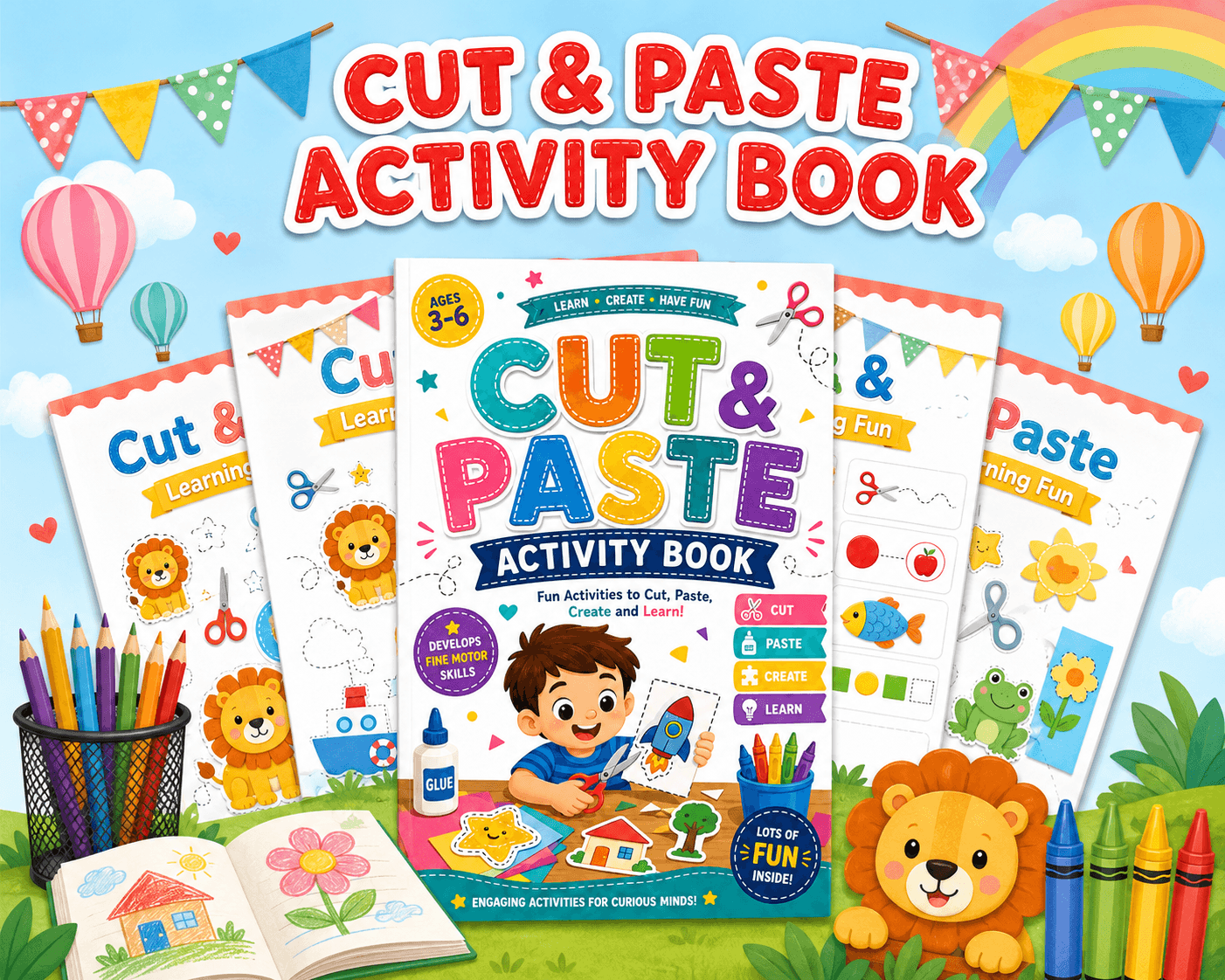 Preview image of cut and paste activities kindergarten, Fine Motor scissor skills.