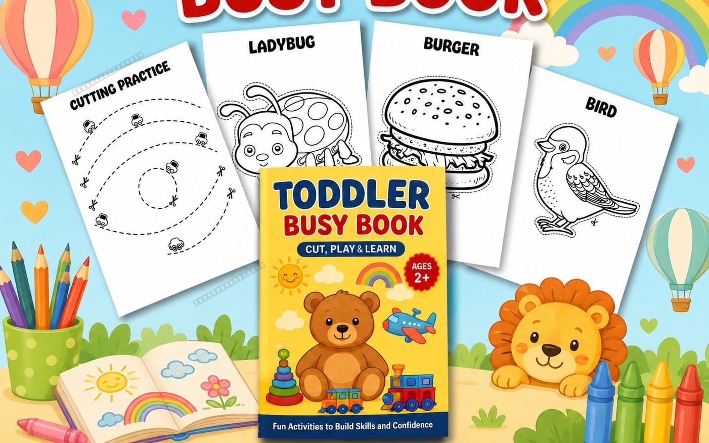 Scissor Skills & Cutting Practice Worksheets for Preschool & Kindergarten