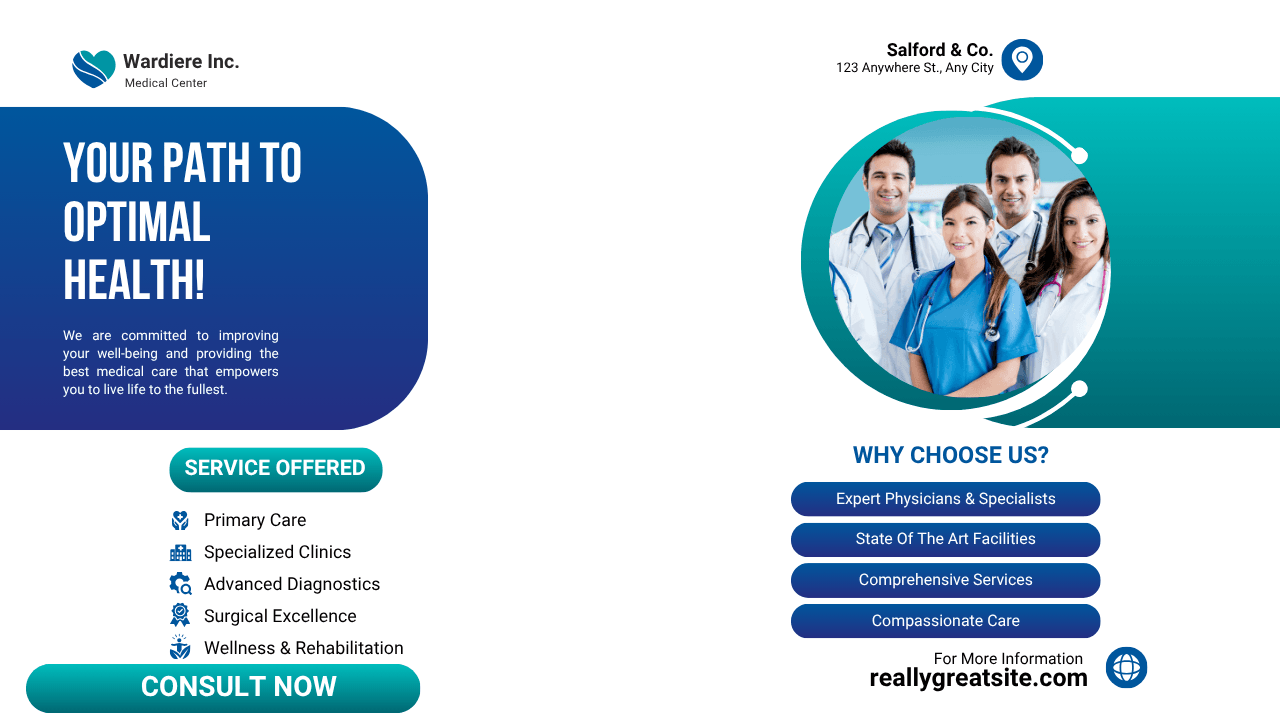 Preview image of Modern Medical Center Flyer Template | Healthcare Clinic, Hospital & Doctor Promotional Flyer (Editable)