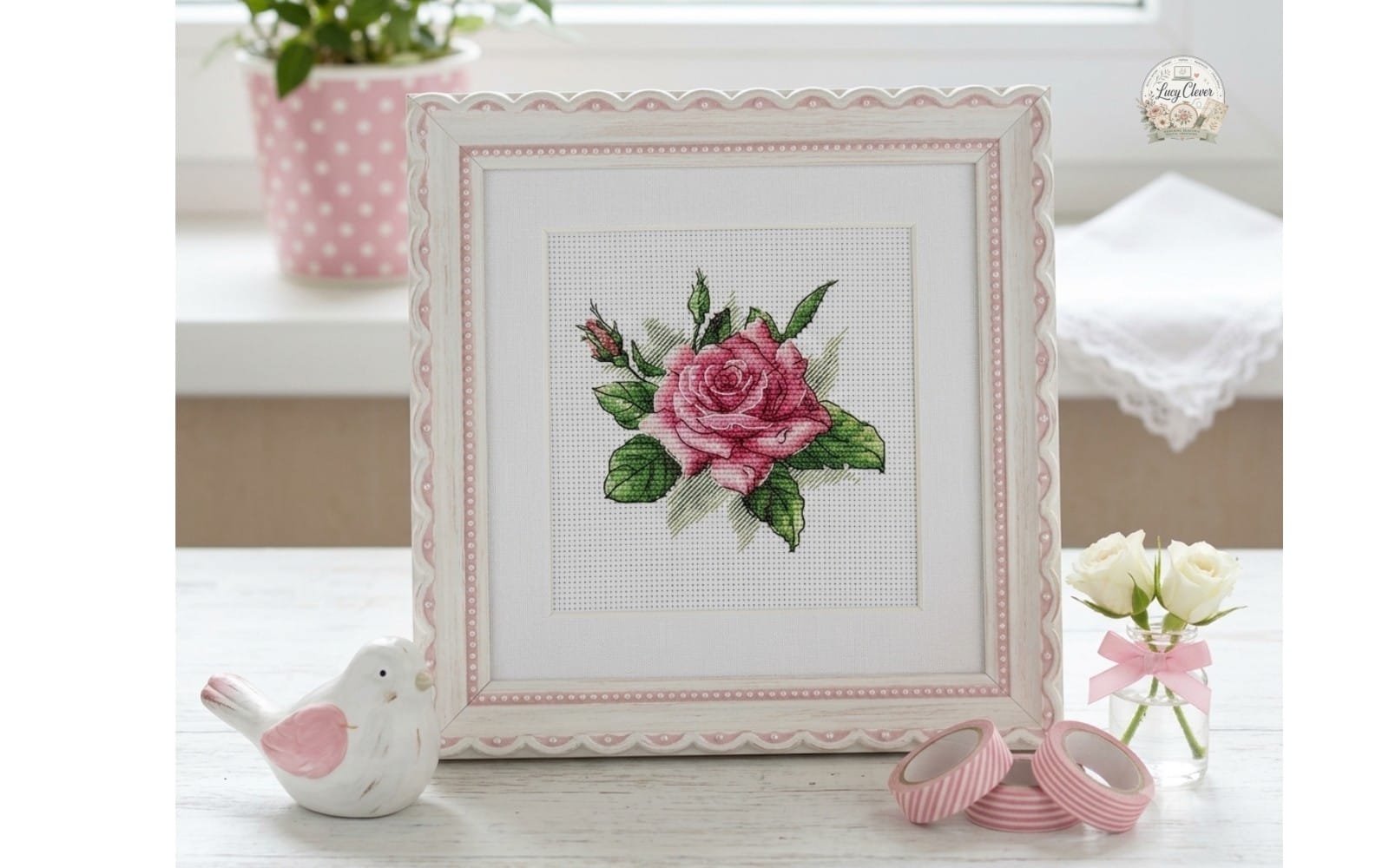 Cross Stitch Pattern Little Pink Rose