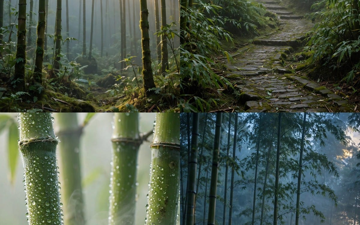 Misty Bamboo Grove Wallpaper Pack (4) — HD iPhone & Android Backgrounds