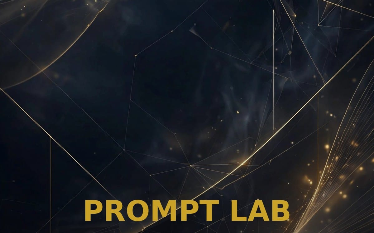 PROMPT LAB banner with gold network lines on dark background for real estate agent AI prompt bundle