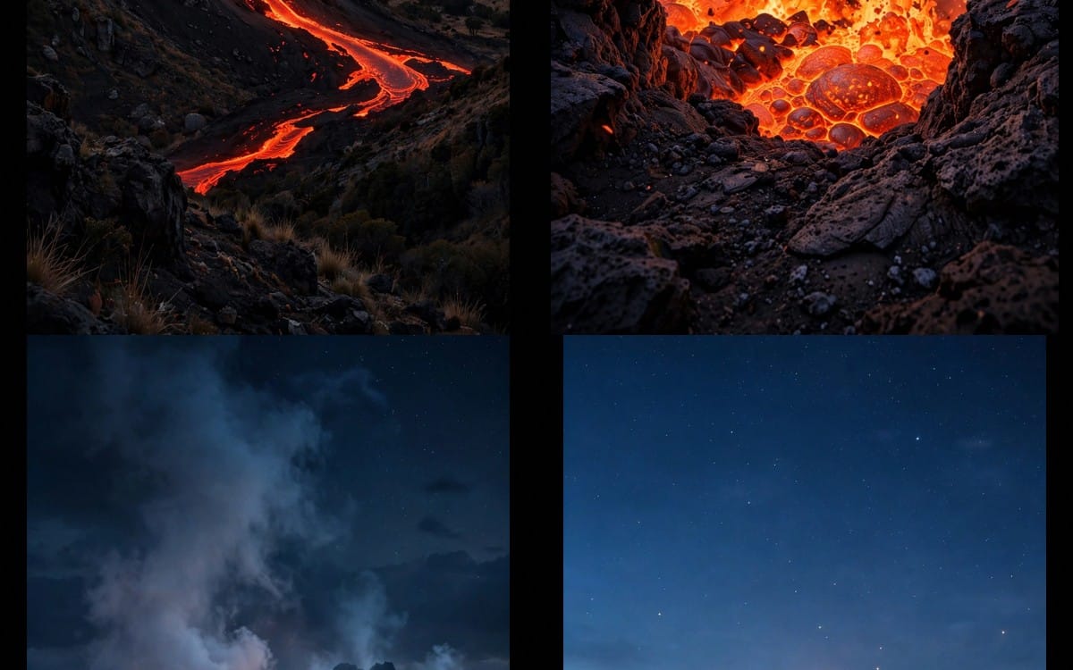 Volcano Glow Night Wallpaper Pack (4) — HD iPhone & Android Backgrounds