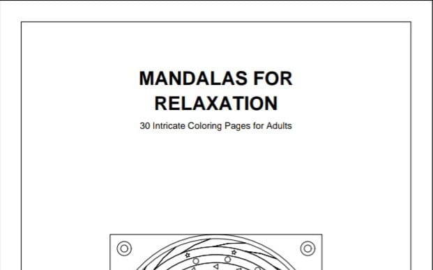 Mandalas for Relaxation | 30 Printable Adult Coloring Pages | Intricate Mandala Coloring Book PDF
