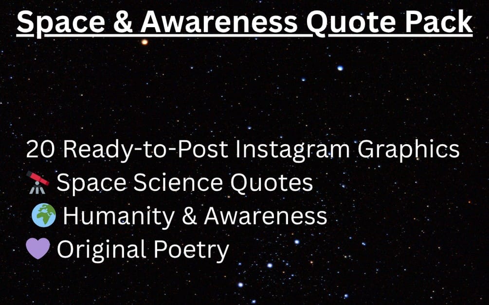 20 Aesthetic Space Quote Posts für Instagram – Emotionaler & Awareness Content Pack (Fertige Grafiken)