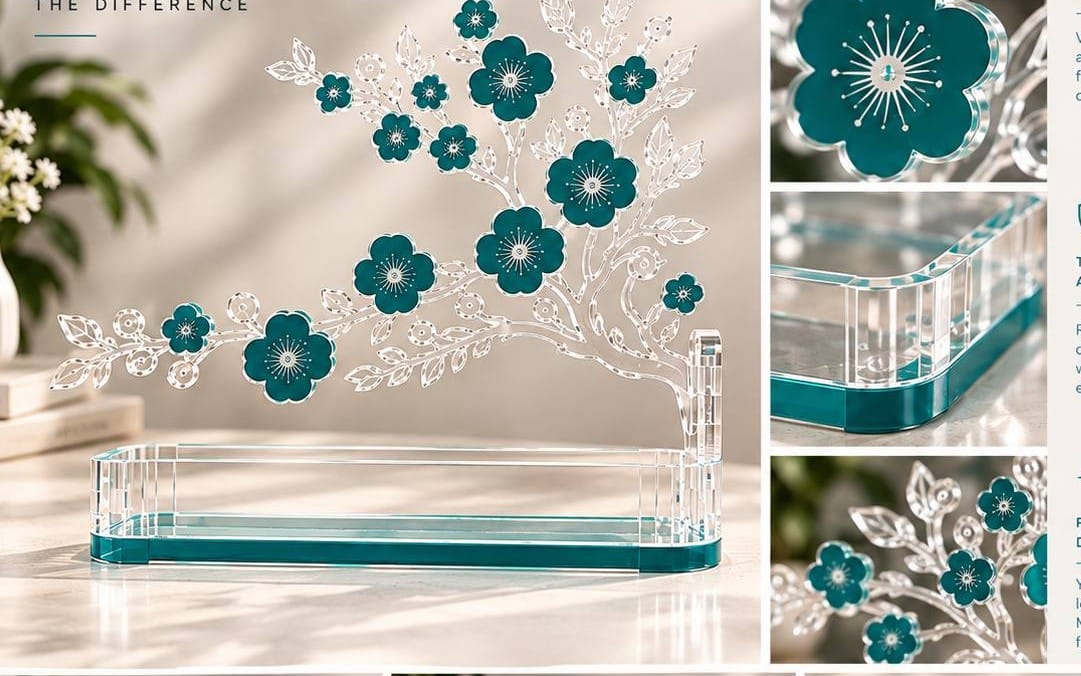 Acrylic Jewelry Organizer – Floral Tree Design
