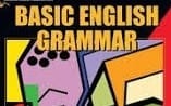 Basic English grammar workbook cover titled Basic English Grammar with colorful letter graphics