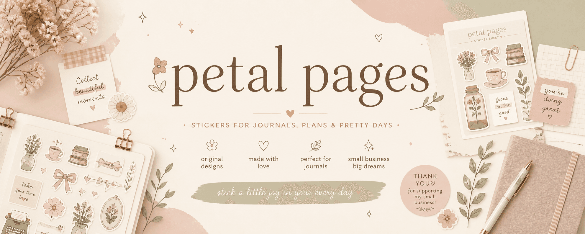 Petal pages store banner