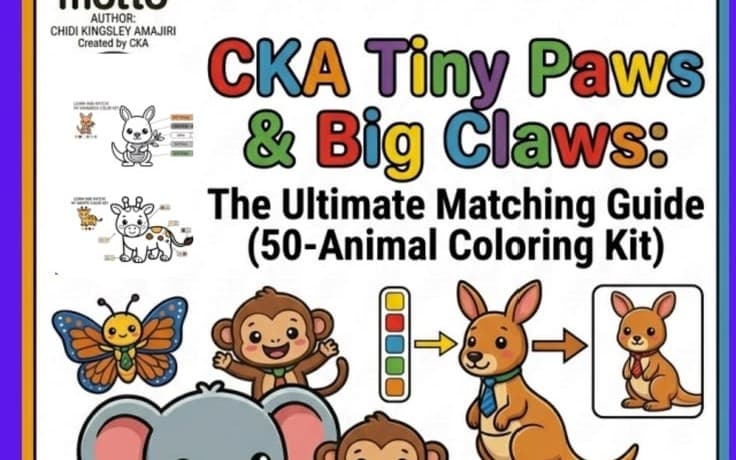 CKA Tiny Paws & Big Claws Animal Matching & Coloring Adventure 50 Fun Educational Activities for Kids