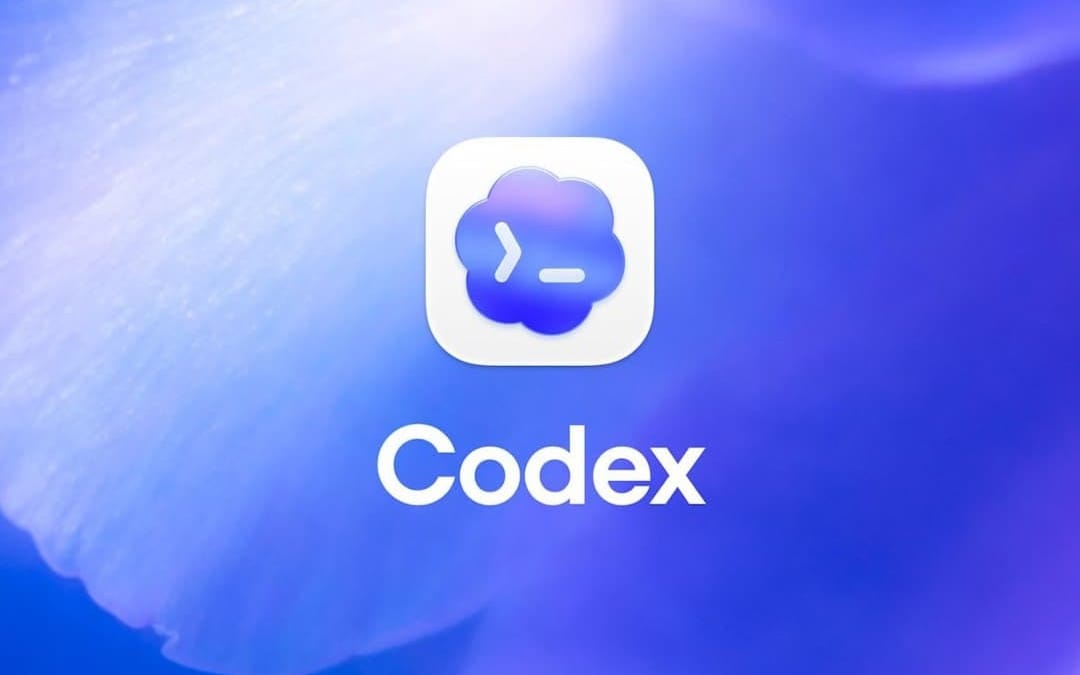 Codex API app icon logo on a blue gradient background, digital API software product branding
