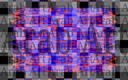 Abstract digital art banner with blue and red geometric shapes for The Golden Ratio phi fine art suite