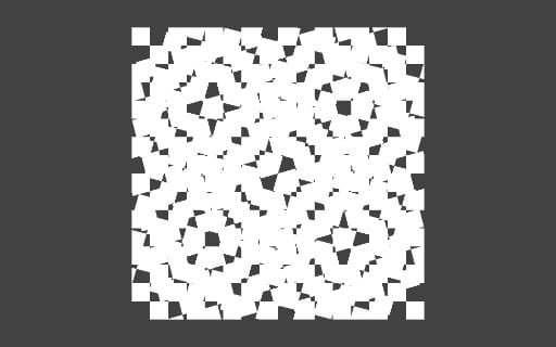 Abstract crystalline lattice network SVG texture in black and white with repeating tessellated rosette patterns