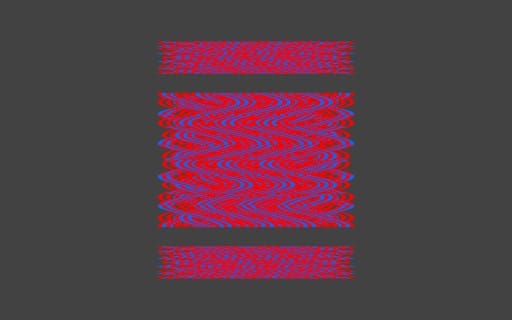 Abstract red and blue wave pattern graphic for Boltzmann Constant asset kB digital product