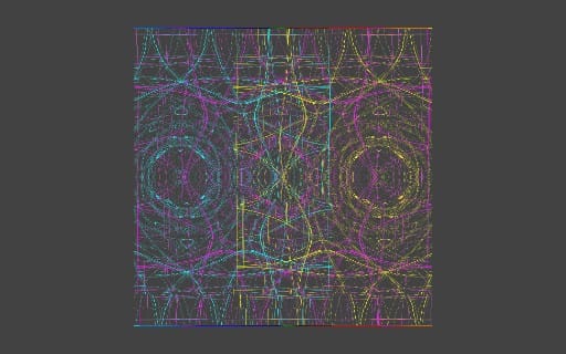 Neon cyberpunk geometric abstract pattern background with colorful grid lines and glowing shapes for digital design