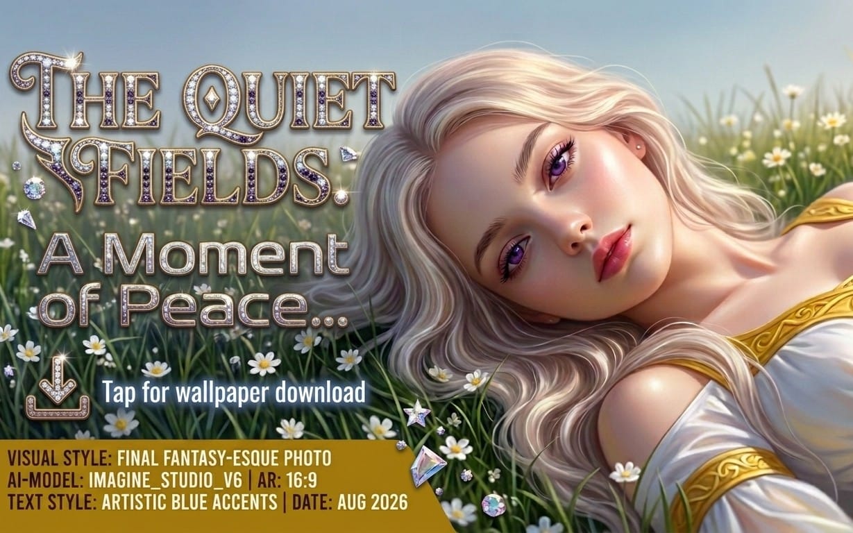 The Quiet Fields Ethereal Fantasy Girl Digital Wallpaper
