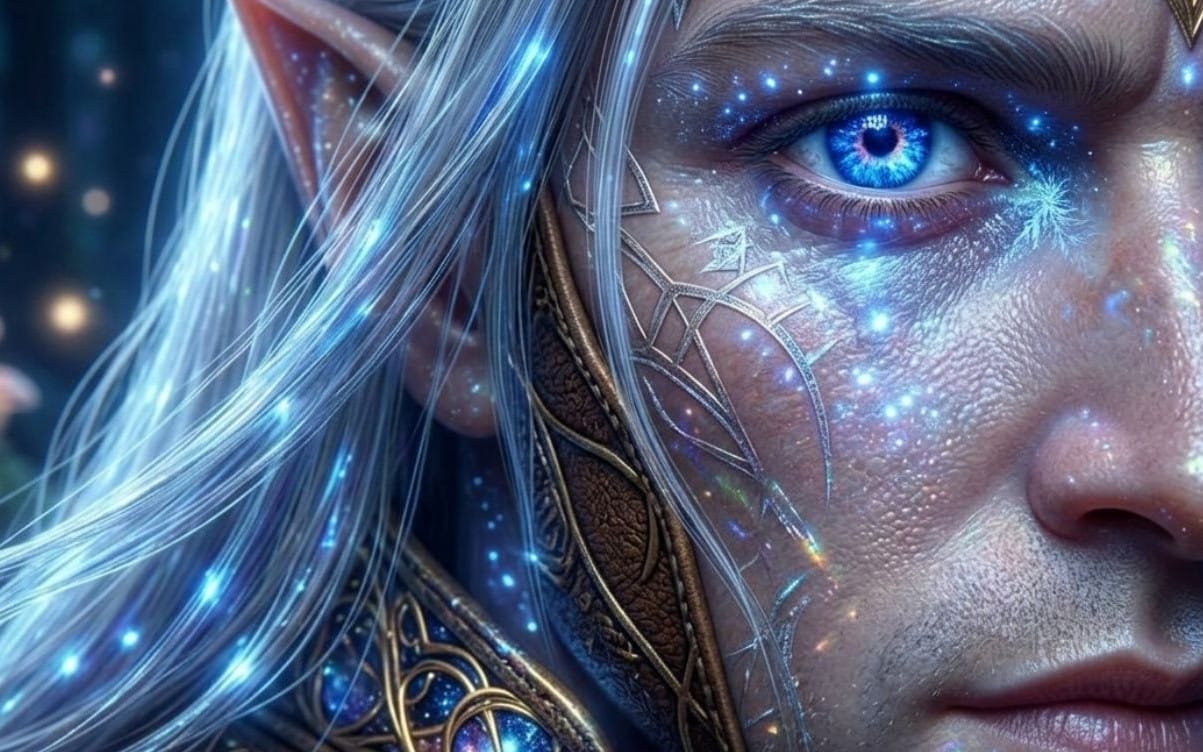 Mystical Elf Prince Glowing Fantasy Digital Art Wallpaper