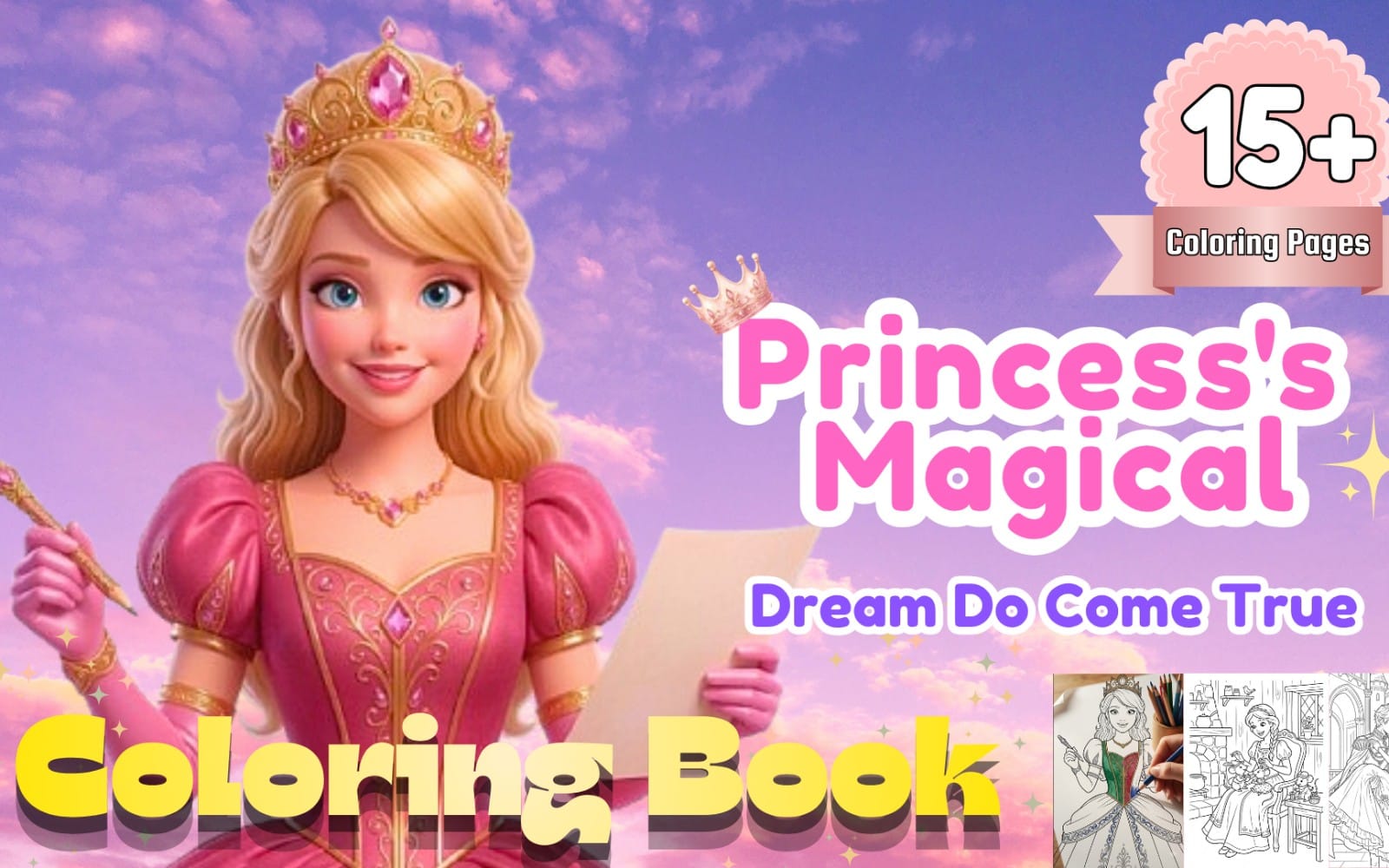 Princess's Magical Coloring Book for Kids (PDF Printable)
