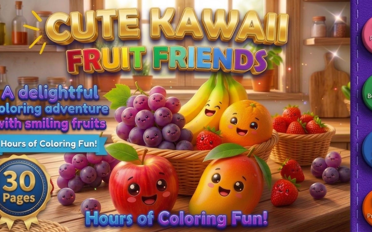 Fruits Coloring Book for Kids - Fun and Educational