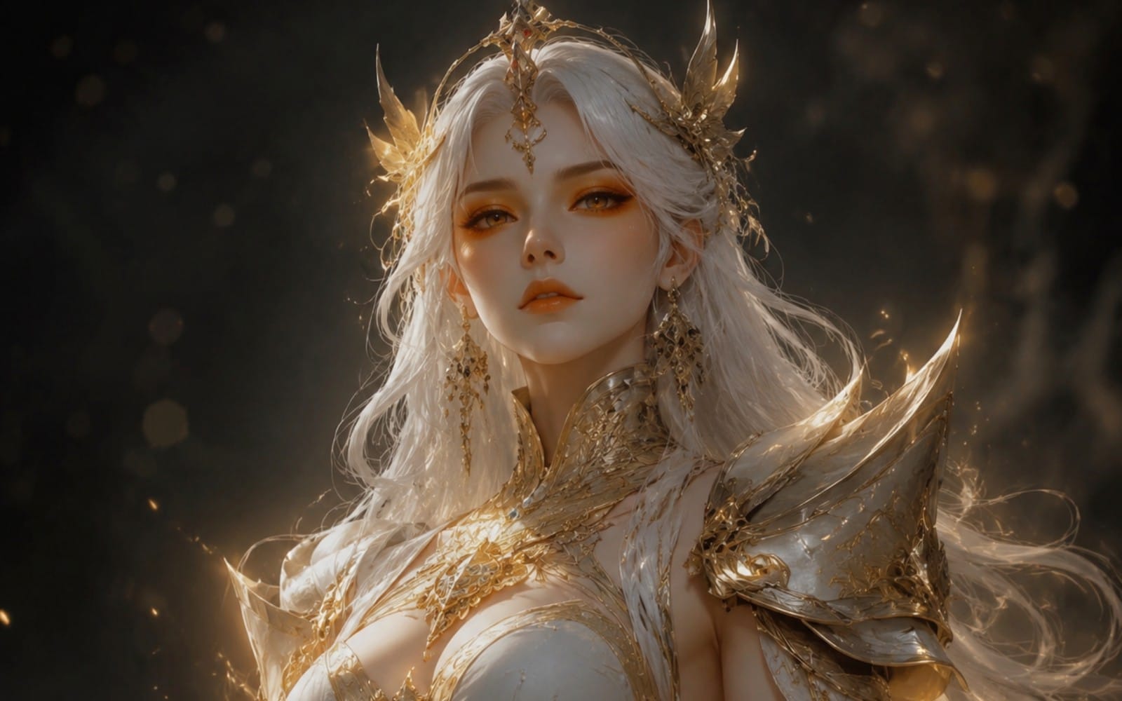Golden Fantasy Queen Digital Art High Resolution Wallpaper