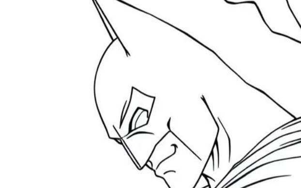 Line art of a character face in a coloring book page for coloring activities