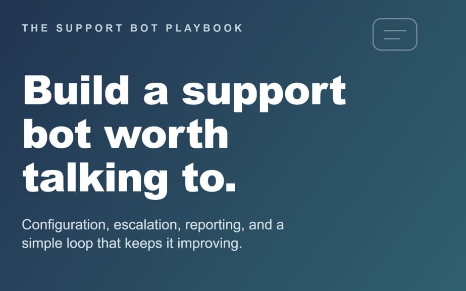 AI Support Bot Playbook (Fin AI)