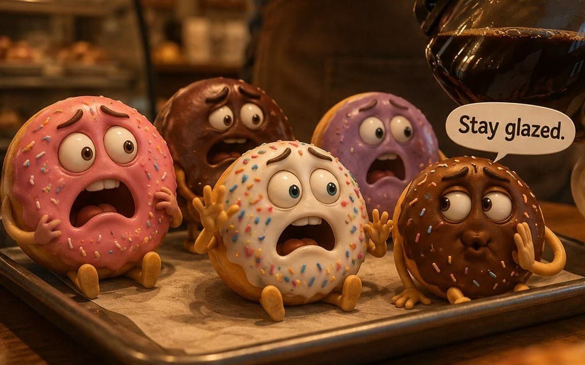 Stay Glazed – Lustige Kaffee- & Donut-Wandkunst zum Ausdrucken