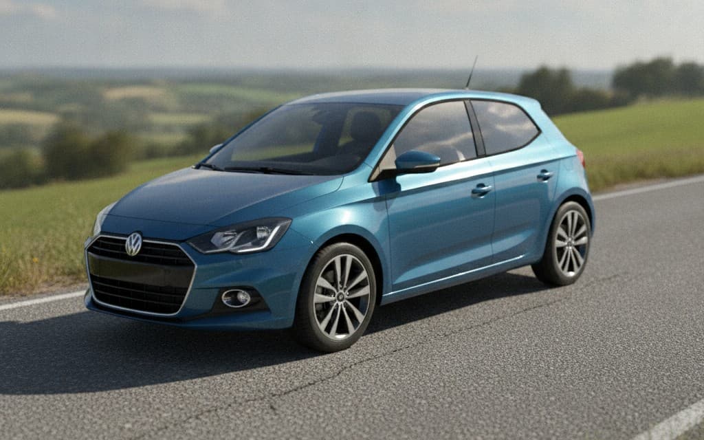 AI generated image A blue car