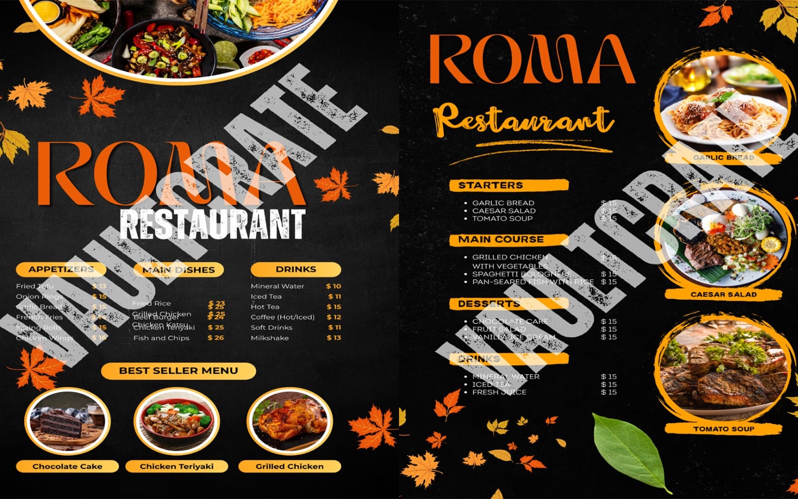 Restaurant Menu Template — Editable Canva Design | Fine Dining Menu, Instant Download