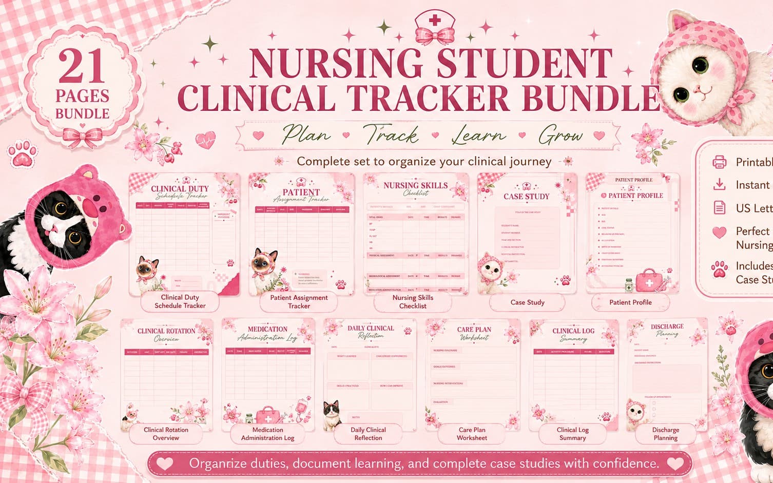Kawaii Nursing Student Clinical Tracker