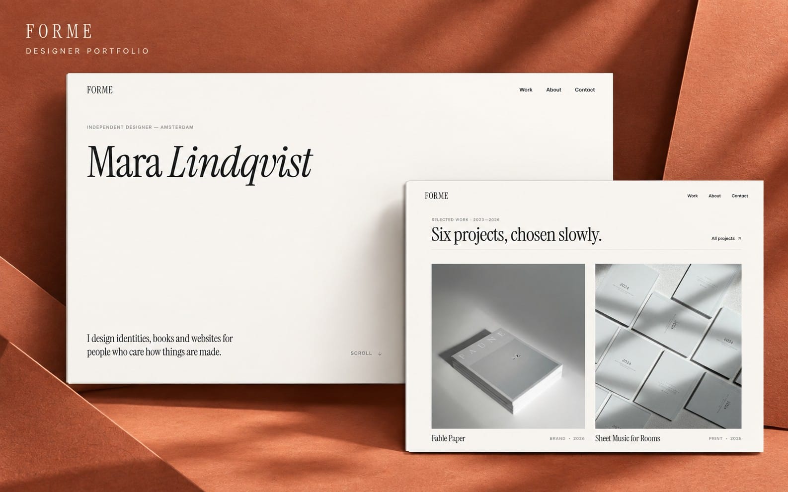 FORME — Designer Portfolio Framer Template