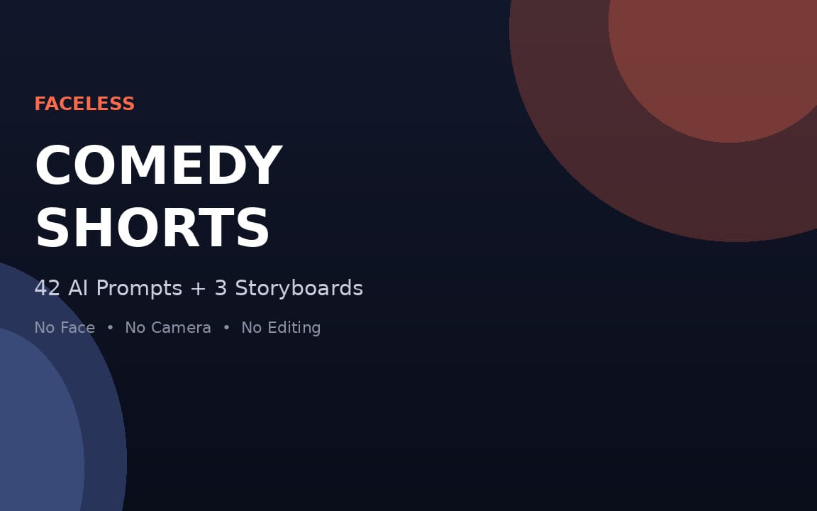 Faceless Comedy Shorts — AI Prompt & Hook System