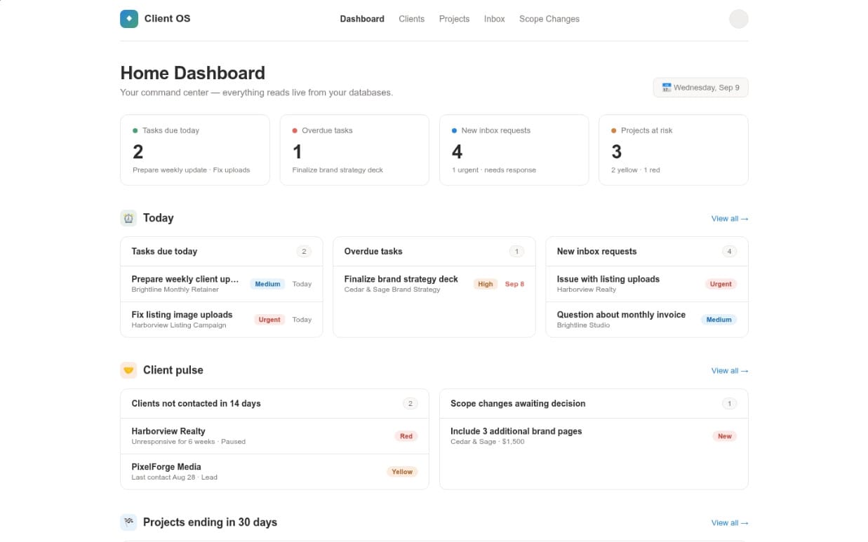 ClientFlow OS / (10$ for the first 5 buyers)
